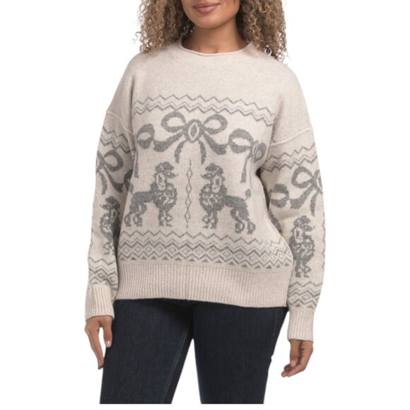 MOON RIVER Sweaters - MOON RIVER cream Poodle Sweater
